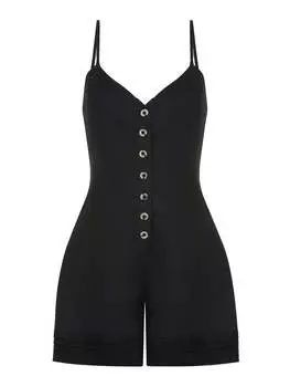 Мини-комбинезон из льна Nocturne, черный