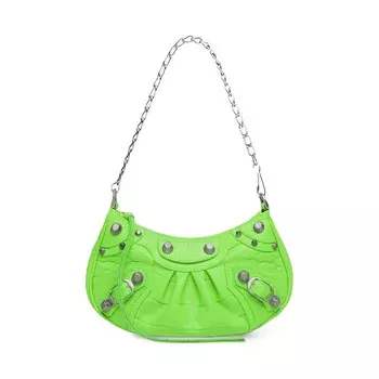 Мини-кошелек Balenciaga Le Cagole с цепочкой, кислотно-зеленый