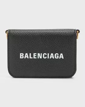 Мини-кошелек Cash на цепочке Balenciaga, цвет 1090 Black/L White