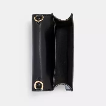 Мини-кошелек Coach Outlet на цепочке из канвы Signature, цвет Gold/Brown Black