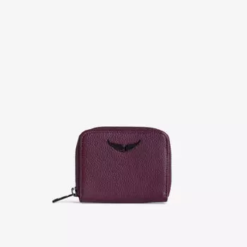 Мини-кошелек для монет ZV из кожи с металлическим логотипом Zadig&Voltaire, цвет beyond