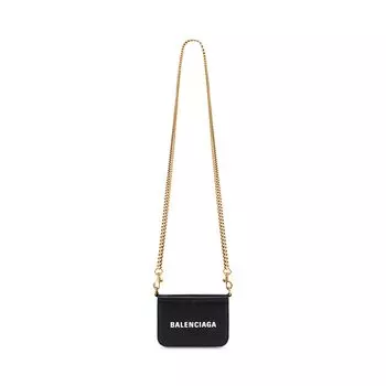 Мини-кошелек для наличных на цепочке BALENCIAGA, черный/белый