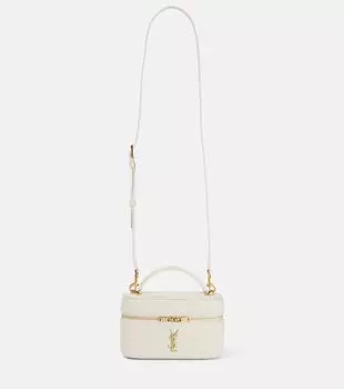 Мини-кошелек Gaby из стеганой кожи Saint Laurent, Blanc Vintage