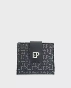 Мини-кошелек из черного канваса и яловой кожи El Potro, черный