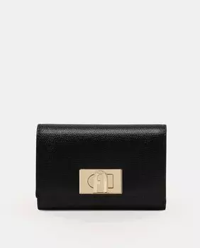Мини-кошелек из черной кожи с клапаном Furla, черный