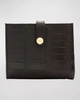 Мини-кошелек из полированной матовой кожи аллигатора в два сложения Abas