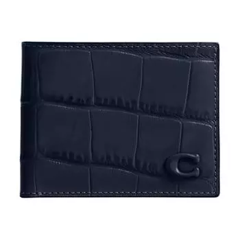 Мини-кошелек из телячьей кожи, цвет морской волны, мужской COACH, Marine Blue