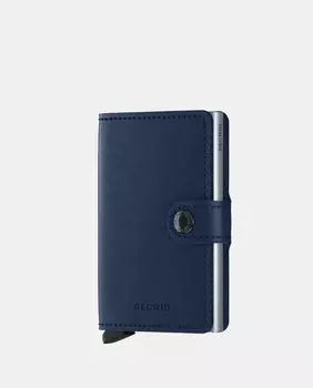 Мини-кошелек Secrid из кожи темно-синего цвета с защитой от краж и дополнительным отделением для карт Secrid, темно-синий