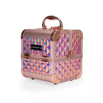 Мини-косметичка из розового золота с бриллиантами и голографической отделкой INGLOT