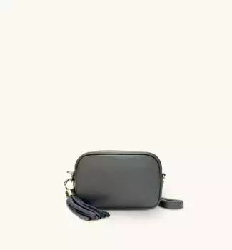 Мини-кожаная сумка для телефона с кисточками Apatchy London, серый