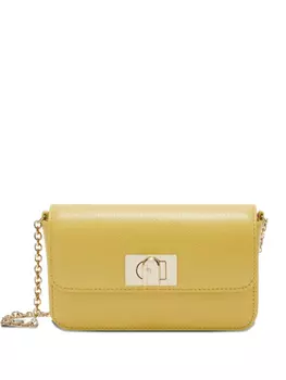 Мини кожаная сумка Furla, желтый
