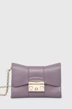 Мини-кожаная сумка Metropolis Furla, фиолетовый