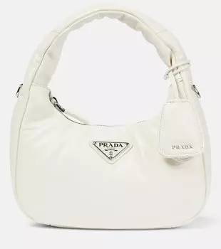 Мини-кожаная сумка-тоут Prada, белый