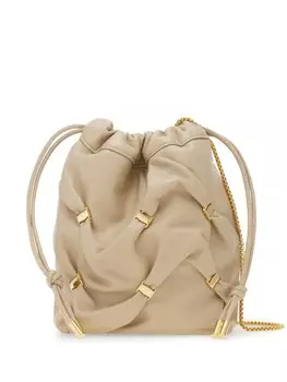 Мини кожаная сумка-ведро Ferragamo, нейтральный цвет