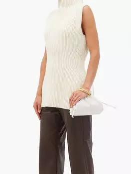 Мини-кожаный клатч pouch Bottega Veneta, белый