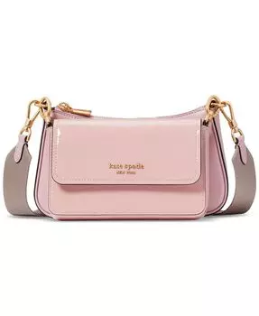 Мини-кроссбоди Double Up из сафьяновой кожи kate spade new york, розовый