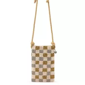 Мини-кроссбоди Josie The Sak, цвет Hand Crochet - Light Metallic Check Bead