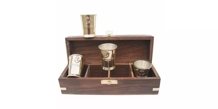 Мини-кружки Sea-Club 4 латунь - посеребренные внутри