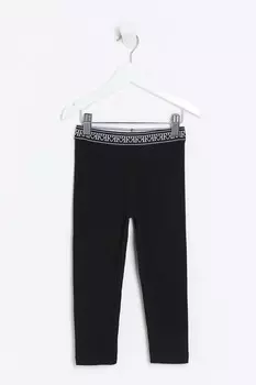 Мини-Леггинсы для девочек с кулиской на талии River Island, черный