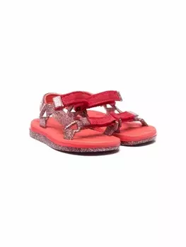 Mini Melissa сандалии на липучках с блестками, красный