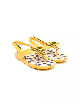 Mini Melissa сандалии с ремешком на пятке и нашивкой, желтый