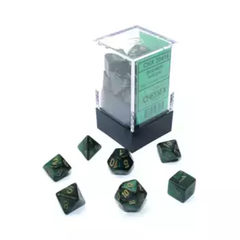 Мини-набор Poly — нефритовый скарабей с золотом (7), Dice - Miniature 10mm & 5mm (Chessex)