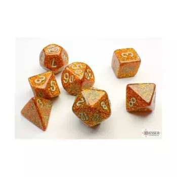 Мини-набор Poly Poly — блестящее золото с серебром (7), Dice - Miniature 10mm & 5mm (Chessex)