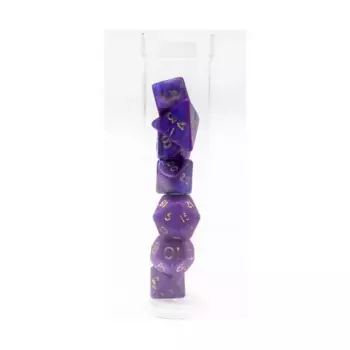 Мини-набор Poly Poly — фиолетовый с золотом (7), Dice - Translucent, Micro & Oversized (Crystal Caste)