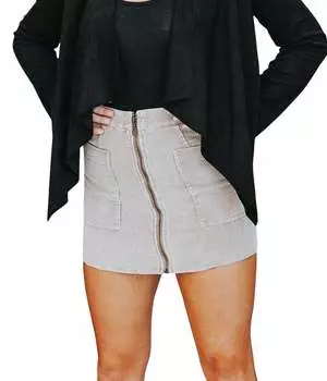 Мини, но крепкая вельветовая юбка в цвете Stone SHE + SKY