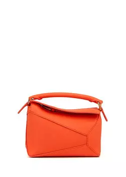 Мини-пазл оранжевая женская кожаная сумка Loewe