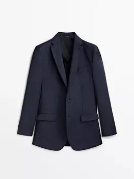 Мини-пиджак в ломаную клетку Massimo Dutti, темно-синий
