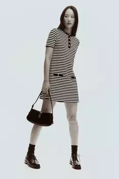 Мини-Платье а-силуэта H&M, черный