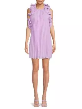 Мини-платье А-силуэта Mimi с рюшами и плиссировкой Amur, цвет Lilac Petal