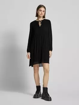 Мини-платье А-силуэта с плиссировкой, модель «NAOMIE» Pieces, черный