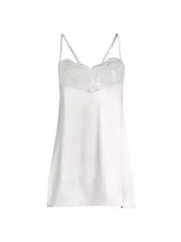 Мини-платье Abigail из кружева и атласа Kat The Label, слоновая кость