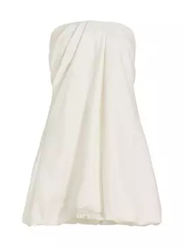 Мини-платье Aerin без бретелек с драпировкой Sea, кремовый