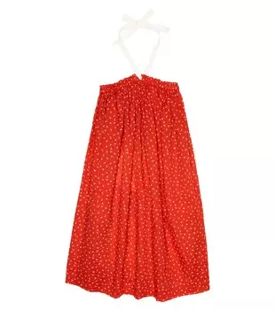 Мини-платье Agave из хлопка в горошек Caramel, красный