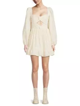 Мини-платье Aida с вырезом Amur, бежевый