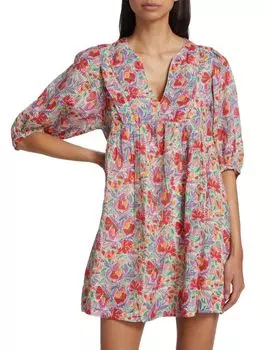 Мини-платье Aleo с цветочным принтом Ba&Sh, цвет Ecru