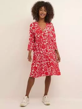 Мини-платье эллен с рукавом 3/4 KAFFE, цвет Red/White