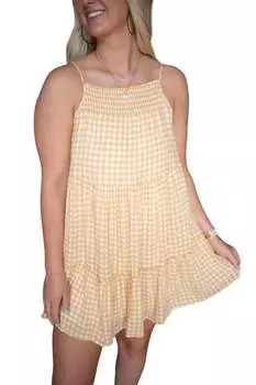 Мини-платье Already Yours в цвете горчица/слоновая кость By Together