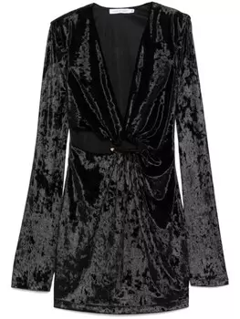 Мини-платье Amen из жатого бархата, черный