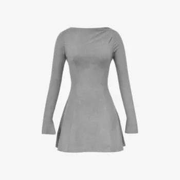 Мини-Платье Angelique с длинными рукавами из эластичной ткани House Of Cb, серый