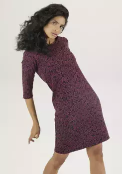 Мини-платье Aniston SELECTED с модным жаккардовым узором; резинка - НОВАЯ КОЛЛЕКЦИЯ, бордовый