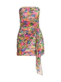 Мини-платье Anja без бретелек с рюшами Amanda Uprichard