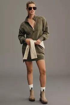 Мини-платье Anthropologie Meru Daily Practice, темно-зеленый