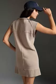 Мини-платье Anthropologie Meru с молнией спереди, бежевый