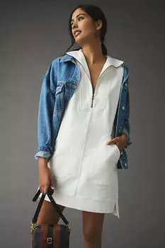 Мини-платье Anthropologie Meru с молнией спереди, белый