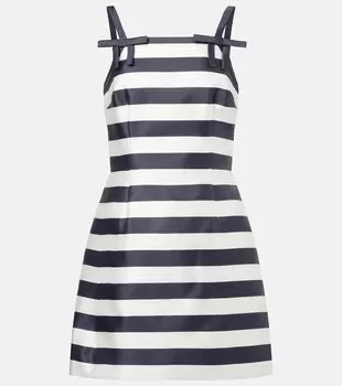 Мини-платье Ariadne в полоску Rebecca Vallance, Navy/Ivory Stripe