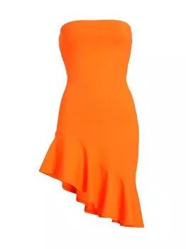 Мини-платье асимметричного кроя с оборками susana monaco